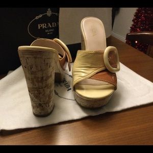 Prada 5’ wooden hills over 1’ platform